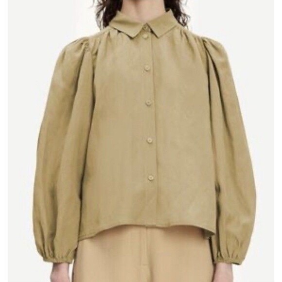 Samsoe Mejsa Shirt Size Large Covert Green NWT - Picture 1 of 11